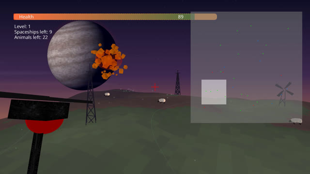 Level 1: Explosion above sheep