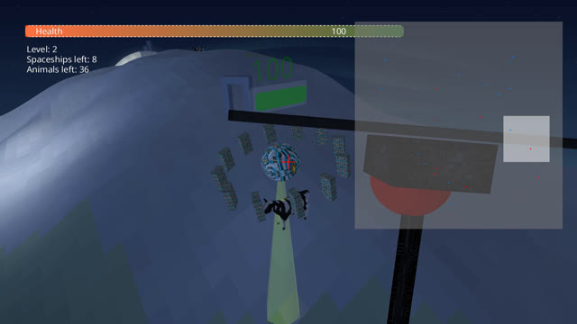 Level 2: Close UFO and lifted cow