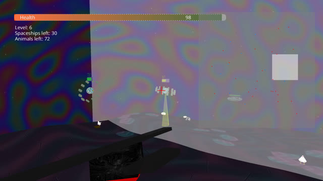 Level 6: UFO hit above the animals