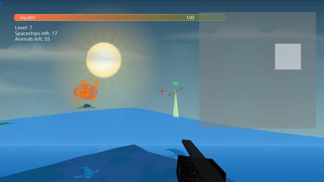 Level 7: Explosion, tractor beam, and whales